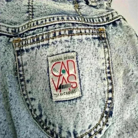 Canvas Vintage Acid Wash Denim Cut-Off Shorts Size S Blue- 26” waist - Picture 6 of 8